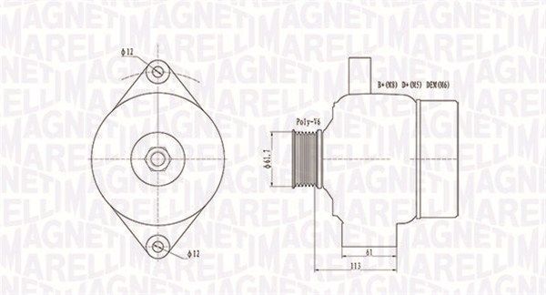 MAGNETI MARELLI kintamosios srovės generatorius 063731890010